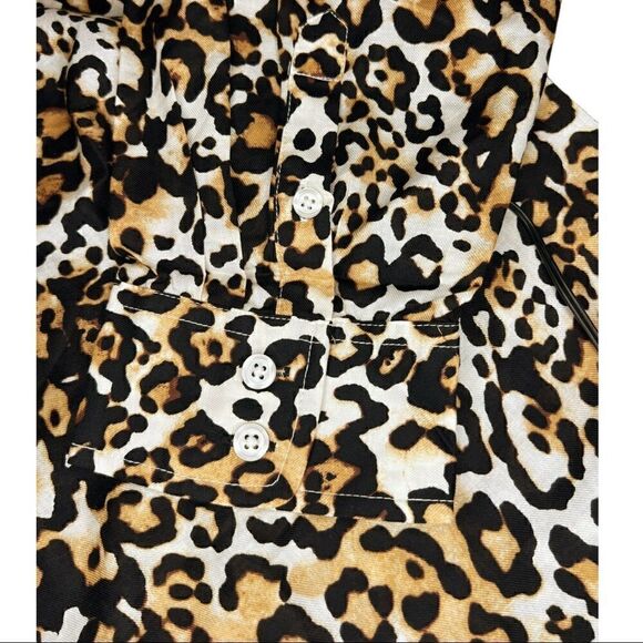 Talbots Classic Cotton Button Up in Leopard - Picture 4 of 10